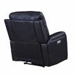 Bowery Hill Transitional Faux Leather Power Media Recliner in Blue