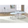 Bowery Hill Transitional Faux Marble Nesting Cocktail Tables in White