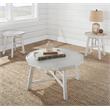 Bowery Hill Modern Wood Cocktail Table in Distressed Alabaster White