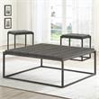 Bowery Hill Transitional Metal Base Mixed Media End Table in Gray