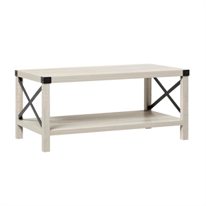 Bowery Hill Modern Farmhouse Coffee Table in Stone Gray Finish