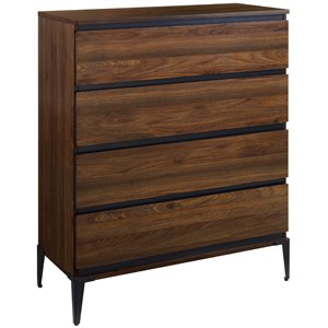 Bowery Hill MDF Wood Dark Walnut Chest Rectangular 44.25&quot