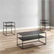 Bowery Hill 3-Piece Modern Metal Coffee Table Set in Matte Black