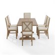 Bowery Hill 7-Piece Farmhouse Wood Dining Set in Rustic Brown