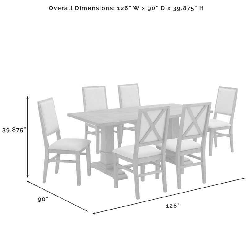 Bowery Hill 7-Piece Farmhouse Wood Dining Set in Rustic Brown