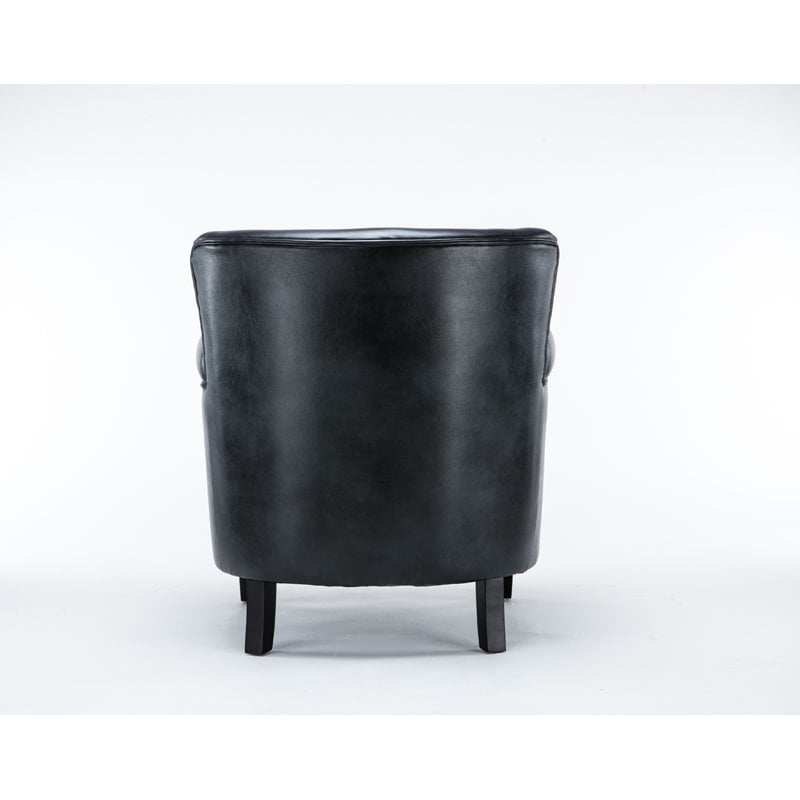 Bowery Hill Faux Leather Charcoal Club Chair Rectangular No Assembly Required