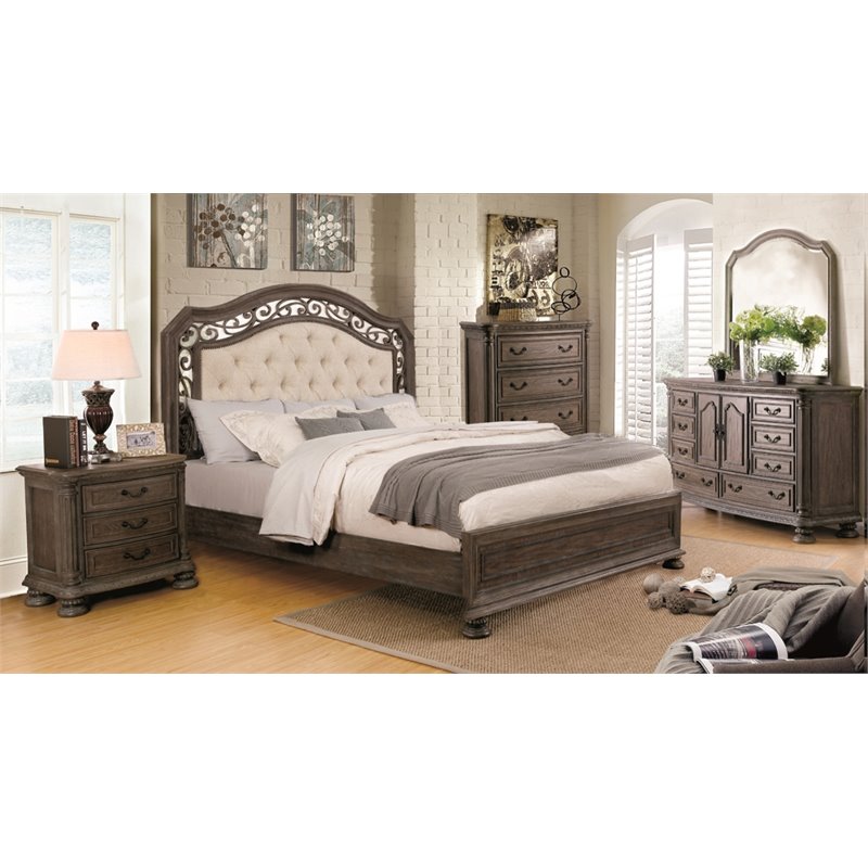 Bowery Hill 2-Piece 8-Drawer Traditional Wood Dresser and Mirror in Natural