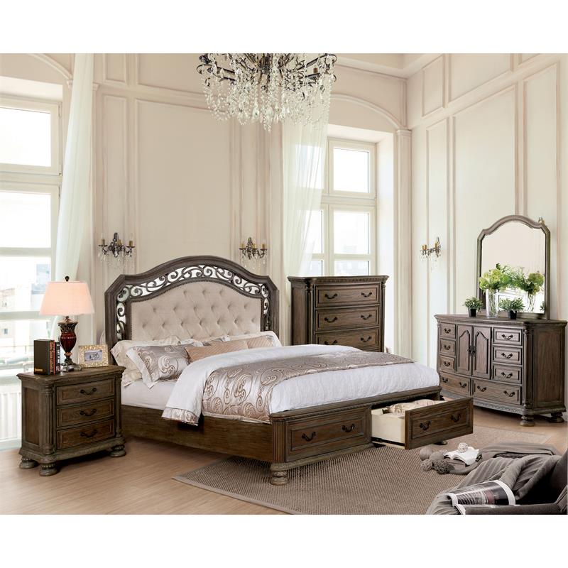 Bowery Hill 2-Piece 8-Drawer Traditional Wood Dresser and Mirror in Natural
