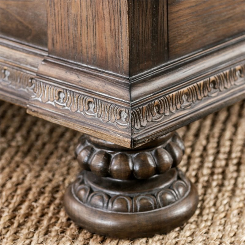 Bowery Hill Transitional Wood Panel King Bed in Rustic Natural Tone