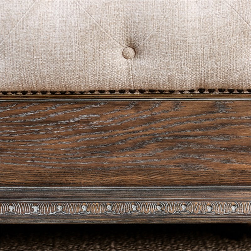 Bowery Hill Transitional Wood Panel King Bed in Rustic Natural Tone