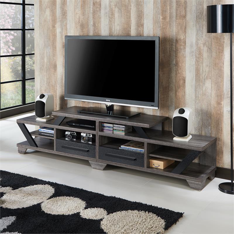 Bowery Hill Transitional Wood TV Stand for TVs up to 82