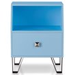 Bowery Hill Modern Wood Storage End Table in Light Blue Finish