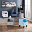 Bowery Hill Modern Wood Storage End Table in Light Blue Finish