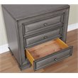 Bowery Hill 3-Drawer Transitional Solid Wood Nightstand in Gray