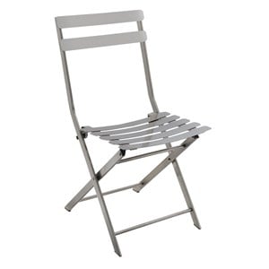 Bowery Hill Metal Folding Side Chair in Gun Metal (Set of 2)