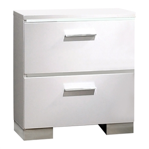 Bowery Hill 2-Drawer Modern Wood Nightstand with USB Outlet in White