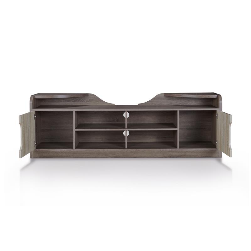 Bowery Hill Rustic Wood 72-Inch TV Stand in Chestnut Brown Finish