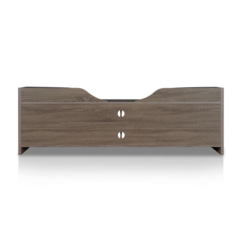 Bowery Hill Rustic Wood 72-Inch TV Stand in Chestnut Brown Finish