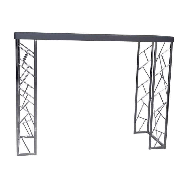 Bowery Hill Modern Metal Console Table in Black and Chrome Finish