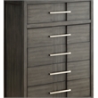 Bowery Hill 5-Drawer Transitional Solid Wood/Wood Veneer/MDF Chest in Gray
