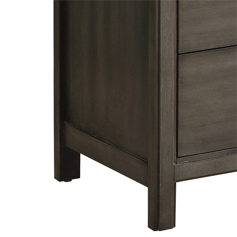 Bowery Hill 5-Drawer Transitional Solid Wood/Wood Veneer/MDF Chest in Gray