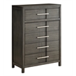 Bowery Hill 5-Drawer Transitional Solid Wood/Wood Veneer/MDF Chest in Gray