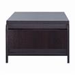 Bowery Hill Wood Coffee Table with Magazine Rack in Cappuccino