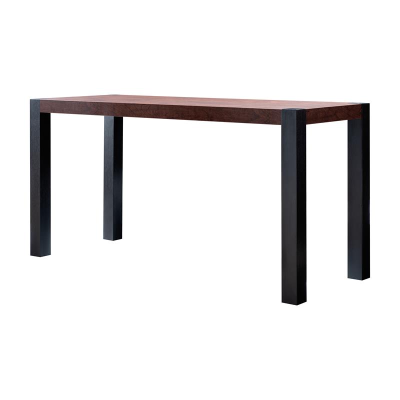Bowery Hill Wood Rectangle Dining Table in Walnut and Black Finish