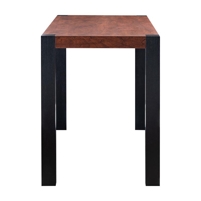 Bowery Hill Wood Rectangle Dining Table in Walnut and Black Finish