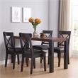 Bowery Hill Wood Rectangle Dining Table in Walnut and Black Finish