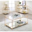 Bowery Hill Contemporary Metal 2-Shelf Console Table in Champagne Finish