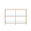 Bowery Hill Contemporary Metal 2-Shelf Console Table in Champagne Finish