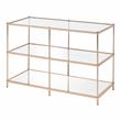 Bowery Hill Contemporary Metal 2-Shelf Console Table in Champagne Finish
