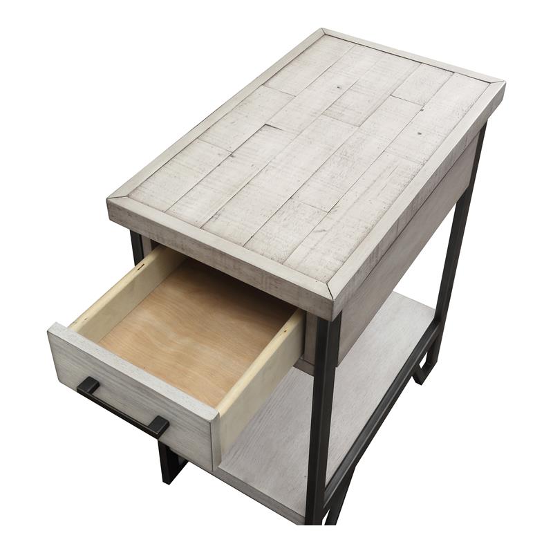 Bowery Hill Transitional Wood 1-Shelf Side Table in Antique White