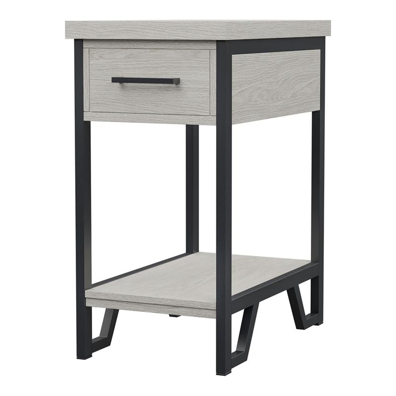 Bowery Hill Transitional Wood 1-Shelf Side Table in Antique White