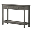 Bowery Hill Transitional Wood 2-Drawer Console Table in Gray