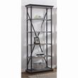 Bowery Hill Industrial Metal 33-Inch Bookcase in Antique Gray