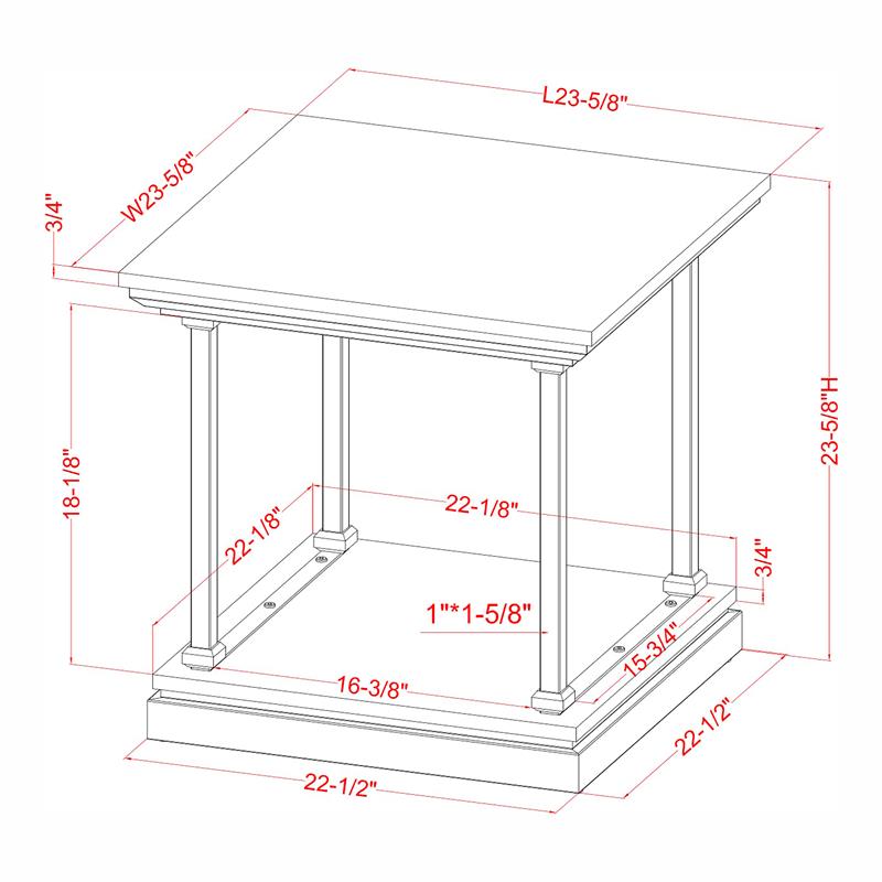 Bowery Hill Transitional Wood End Table in Antique White Finish