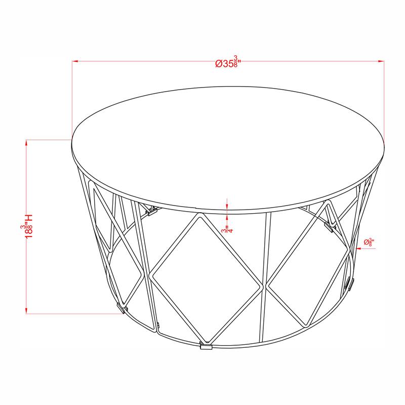 Bowery Hill Industrial Wood Round Coffee Table in Walnut Finish