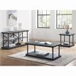 Bowery Hill Transitional Wood 2-Shelf Console Table in Blue Finish