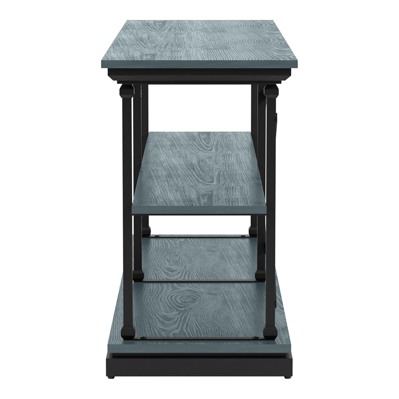 Bowery Hill Transitional Wood 2-Shelf Console Table in Blue Finish