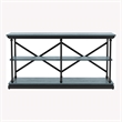 Bowery Hill Transitional Wood 2-Shelf Console Table in Blue Finish