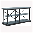 Bowery Hill Transitional Wood 2-Shelf Console Table in Blue Finish