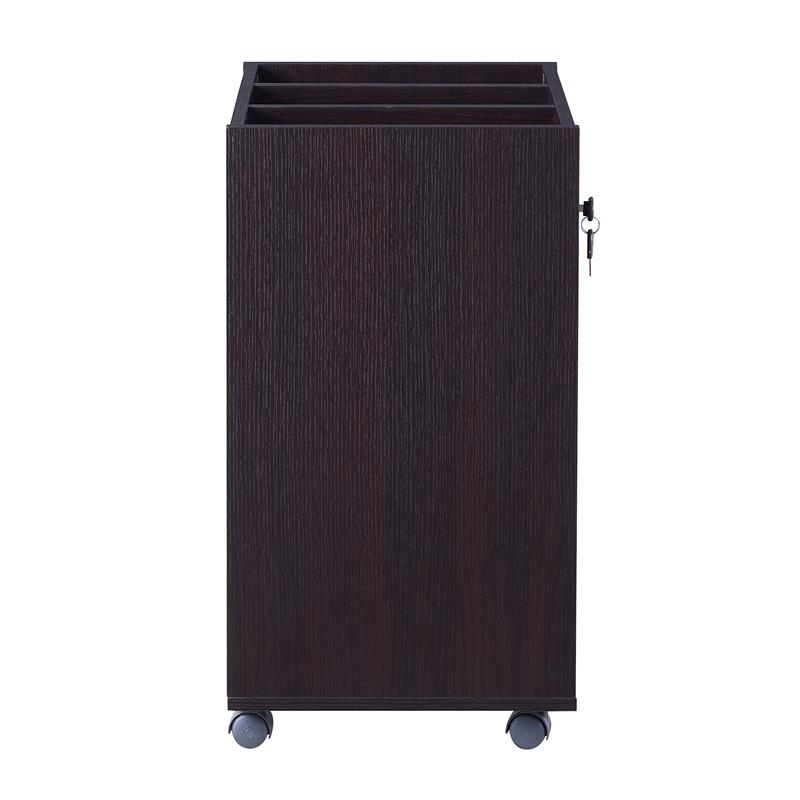 Bowery Hill Transitional Wood 3-Drawer File Cabinet in Cappuccino