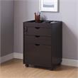 Bowery Hill Transitional Wood 3-Drawer File Cabinet in Cappuccino