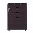 Bowery Hill Transitional Wood 3-Drawer File Cabinet in Cappuccino