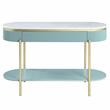Bowery Hill Contemporary Wood 1-Drawer Console Table in Green