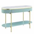 Bowery Hill Contemporary Wood 1-Drawer Console Table in Green