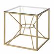 Bowery Hill Contemporary styled Glass Top End Table in Gold Finish