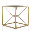 Bowery Hill Contemporary styled Glass Top End Table in Gold Finish